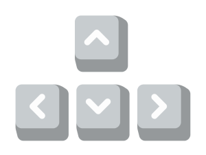 A graphic of the keyboard navigation keys.