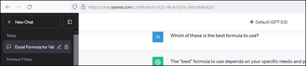 A screenshot showing how to save a query when using Chat GPT