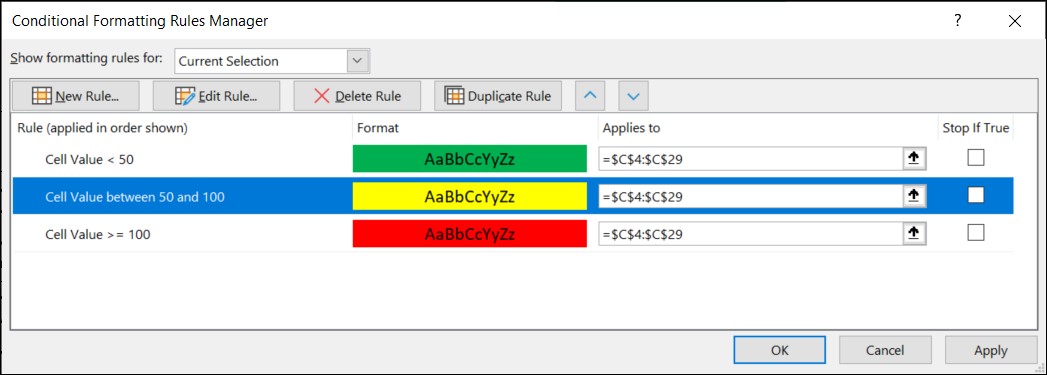 Conditional Formatting Rules Manager