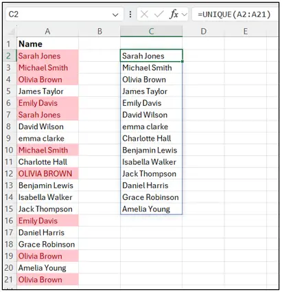 Excel Spreadsheets: Dynamic Arrays tutorial screenshot, step 2
