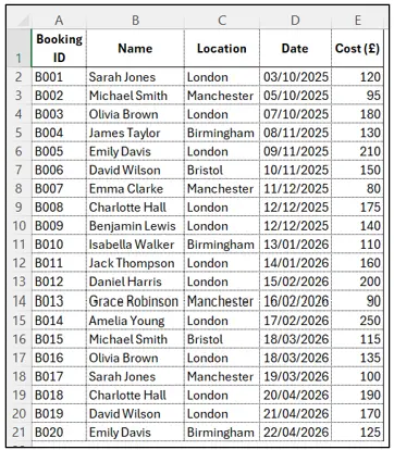 Excel Spreadsheets: Dynamic Arrays tutorial screenshot, step 5