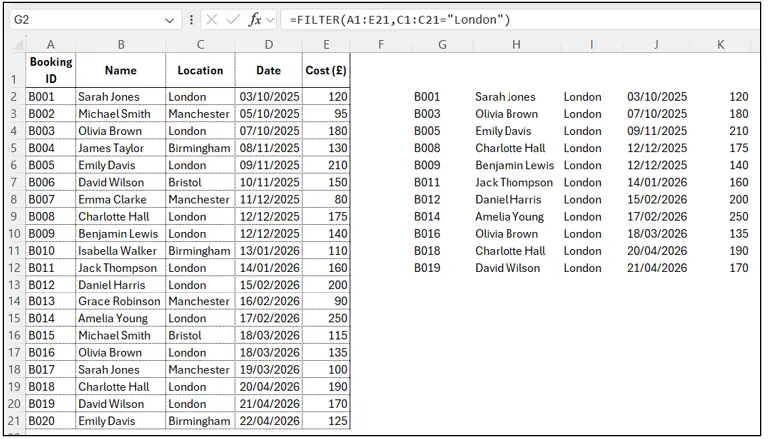 Excel Spreadsheets: Dynamic Arrays tutorial screenshot, step 6