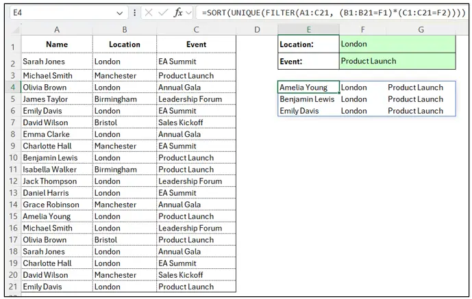 Excel Spreadsheets: Dynamic Arrays tutorial screenshot, step 9