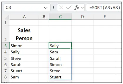 Excel Spreadsheets: SORT & FILTER (with Formulas) tutorial screenshot, step 4