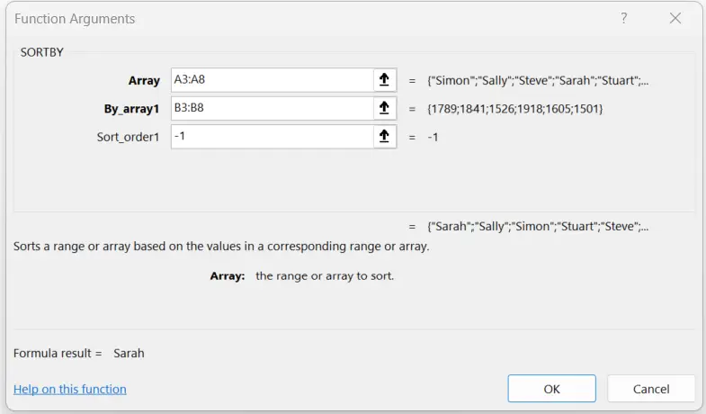 Excel Spreadsheets: SORT & FILTER (with Formulas) tutorial screenshot, step 7